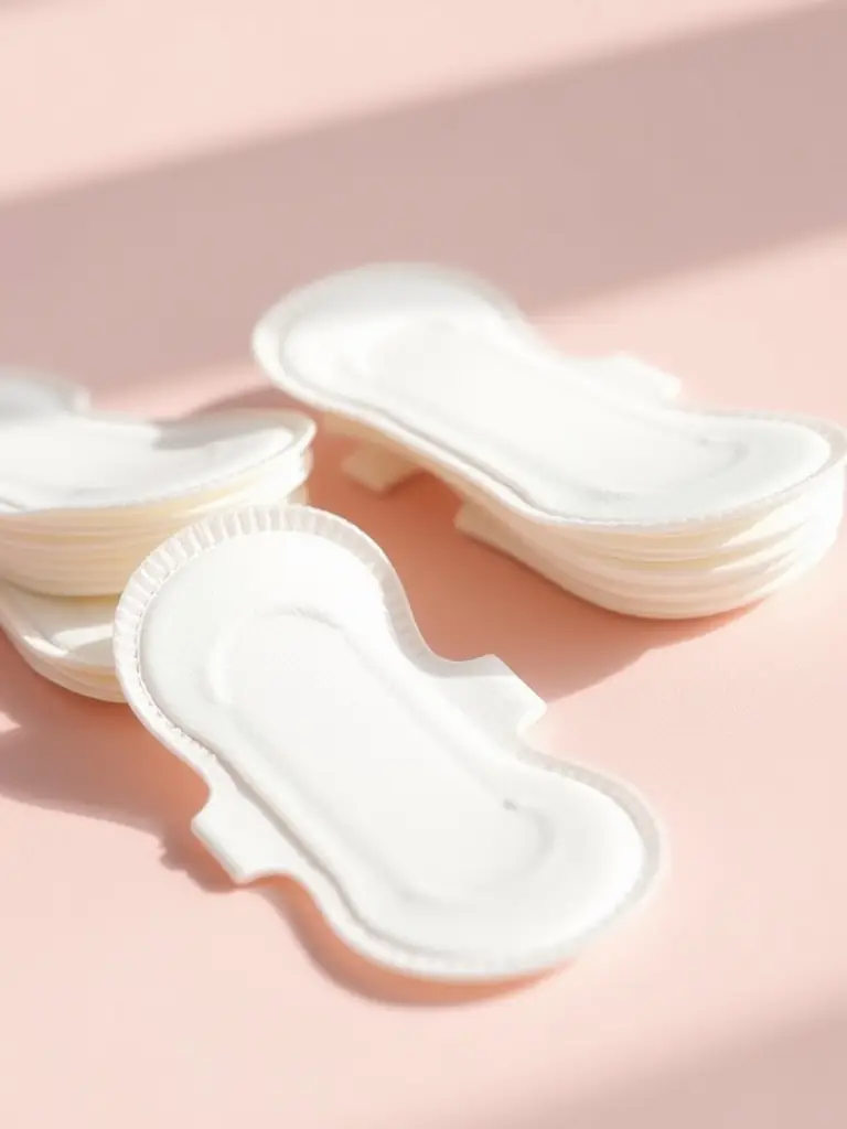 A soft, inviting image showcasing an open pack of Fresh Feathers Everyday Essentials sanitary pads, emphasizing their breathable, cotton-like texture.